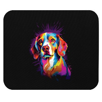Discover Watercolor Colorful Beagle Mouse Pads