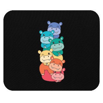 Discover Rainbow Flag Pride Lgbtq Cute Hippo Stack Mouse Pads