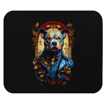 Discover Fantasy Majestic American Pitbull Dog Portrait Mouse Pads