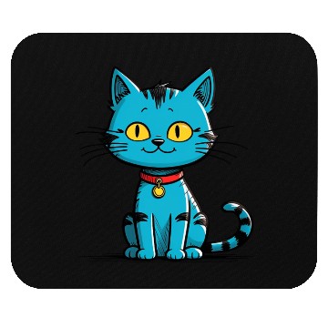 Discover Cute Blue Cat wearing Collar Mouse Pads