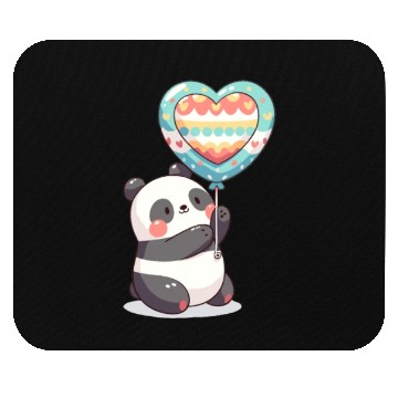 Discover Sweet panda with balloon Mouse Pads