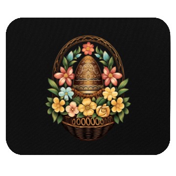 Discover Easter Day Easter Egg Basket Mandala Art Egg Hunt Mouse Pads