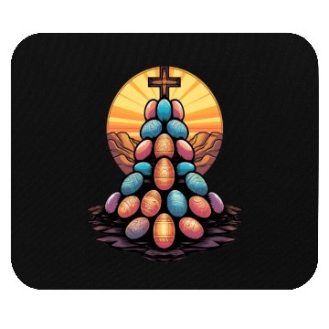 Discover Christian Easter Day Cross Easter Egg Hunt Mouse Pads