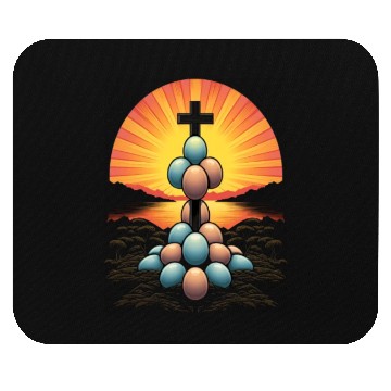 Discover Christian Easter Day Cross Easter Egg Hunt Mouse Pads