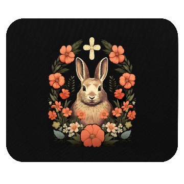 Discover Christian Easter Day Cross Easter Bunny Rabbit Mouse Pads