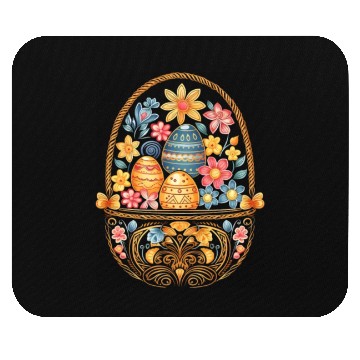 Discover Easter Day Easter Egg Basket Mandala Art Egg Hunt Mouse Pads