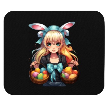 Discover Easter Day Anime Girl Bunny Ear Easter Egg Hunt Mouse Pads