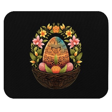 Discover Easter Day Easter Egg Basket Mandala Art Egg Hunt Mouse Pads