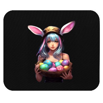 Discover Easter Day Anime Girl Bunny Ear Easter Egg Hunt Mouse Pads