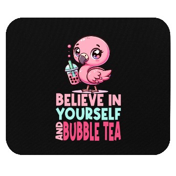 Discover Kawaii Flamingo Bubble Tea Believe In Yourself Mouse Pads