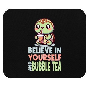 Discover Kawaii Turtle Bubble Tea Believe In Yourself Mouse Pads