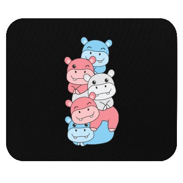Discover Transgender Flag Pride Lgbtq Cute Hippo Stack Mouse Pads