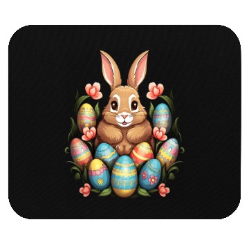 Discover Easter Bunny Rabbit Colorful Eggs Easter Egg Hunt Mouse Pads