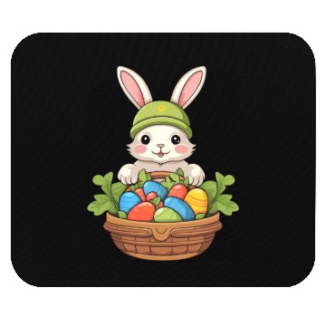 Discover Easter Bunny Rabbit Easter Day Egg Basket Mouse Pads