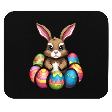 Discover Easter Bunny Rabbit Colorful Eggs Easter Egg Hunt Mouse Pads