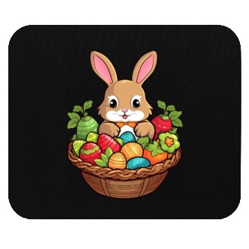 Discover Easter Bunny Rabbit Easter Day Egg Basket Mouse Pads