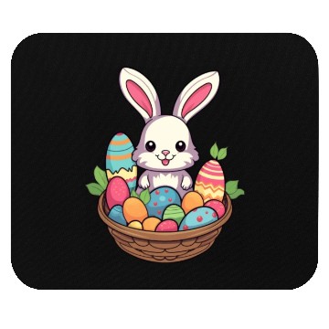 Discover Easter Bunny Rabbit Easter Day Egg Basket Mouse Pads