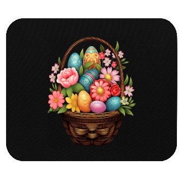 Discover Easter Day Easter Egg Basket Spring Flowers Mouse Pads