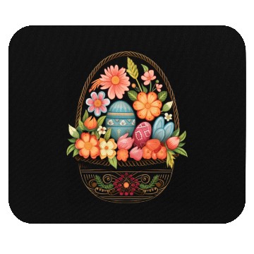 Discover Easter Day Easter Egg Basket Spring Flowers Mouse Pads