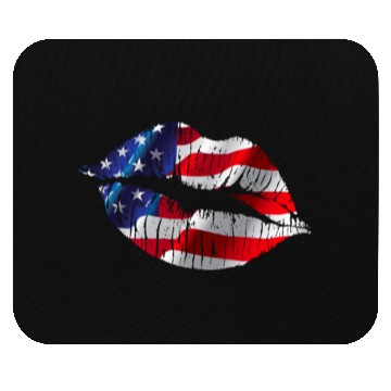 Discover Flag Lips, Patriotic Lips, USA Lips Mouse Pads