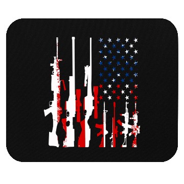 Discover Rifle gun flag Mouse Pads