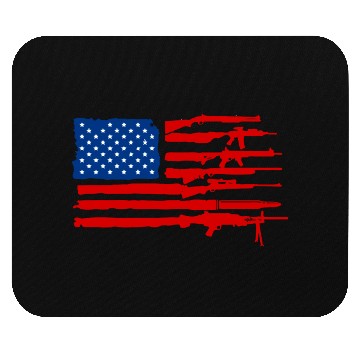 Discover Gun Rifles American Flag Mouse Pads