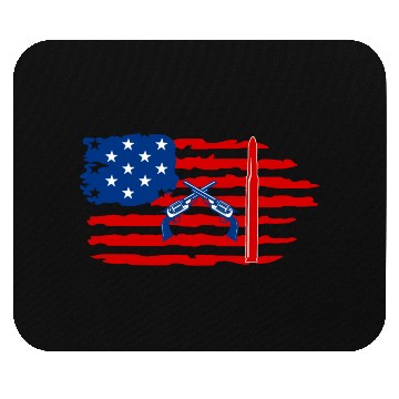 Discover USA flag with gun Mouse Pads