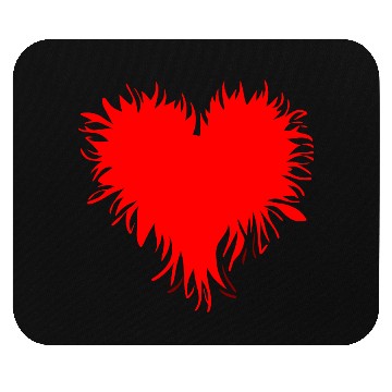 Discover Angry Fiery Heart Vector 2 Colors Mouse Pads