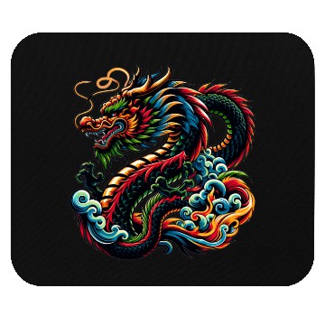 Discover Colorful Chinese Dragon Artistic Design Mouse Pads