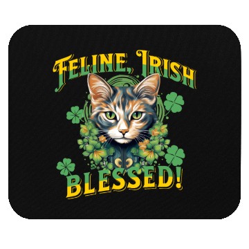 Discover FELINE IRISH BLESSED Feline Kitty Design Mouse Pads