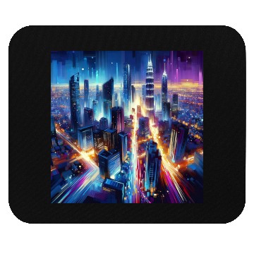 Discover Urban Lights Vibrant Nighttime Cityscape Mouse Pads