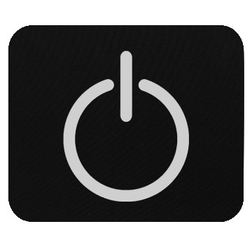 Discover power button white Mouse Pads