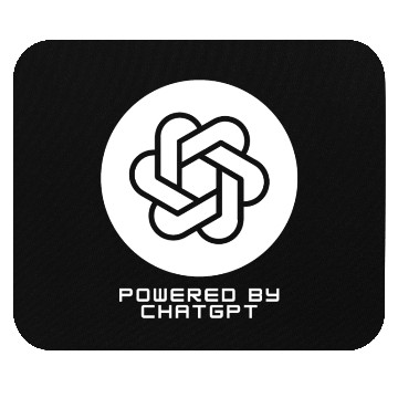 Discover Powered by ChatGPT (White Design) Mouse Pads