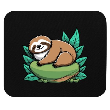 Discover Sleeping Sloth Illustration Mouse Pads