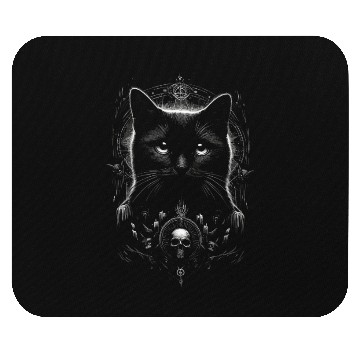 Discover Scary Horror Black Cat Mouse Pads