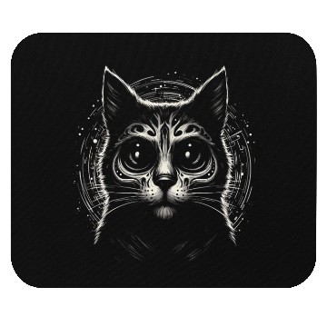 Discover FACE Scary Horror Black Cat Mouse Pads