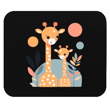 Discover Giraffe Family Mouse Pads