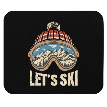 Discover Let's Ski skiing lover Mouse Pads