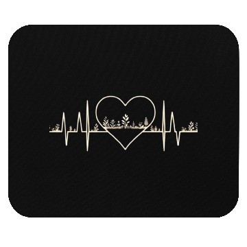 Discover Heartbeat line with plants Mouse Pads