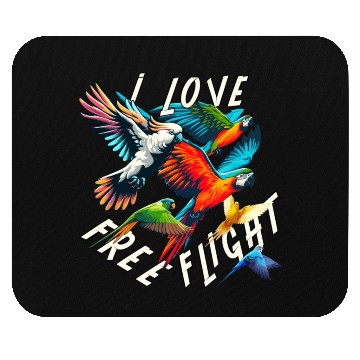 Discover I Love Free Flight Free Flying Parrot Bird Train Mouse Pads