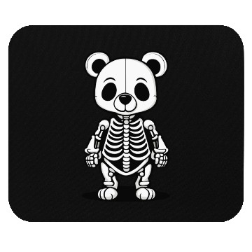 Discover Cute Skeleton Bear Illustration Mouse Pads