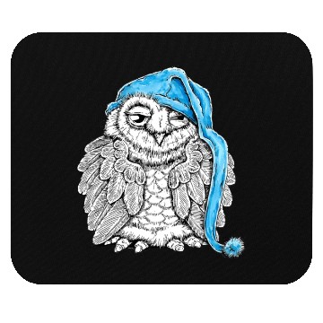 Discover Owl in Nightcap Mouse Pads