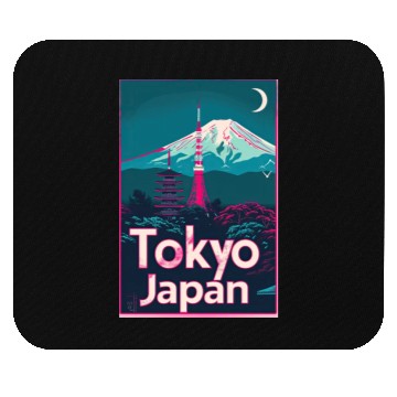 Discover Vintage Style Tokyo Travel Poster Mouse Pads