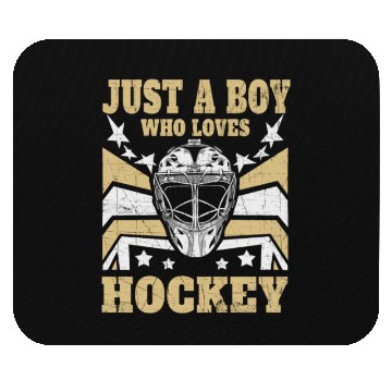 Discover Funny Ice Hockey - Just a Boy who loves Hockey Mouse Pads
