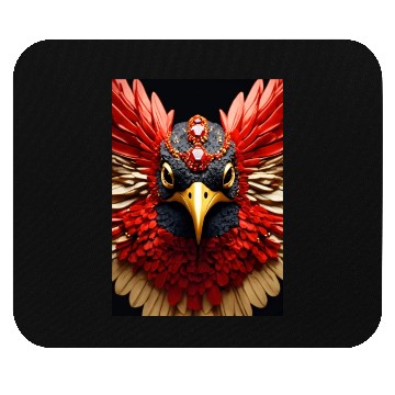 Discover Realistic Anthropomorphic Red white and black humm Mouse Pads