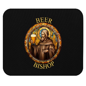Discover Brewed Blessings: Stained Glass Bishop Mouse Pads
