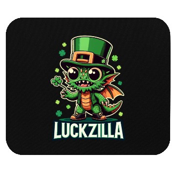 Discover Luckzilla St. Paddy's Day Dragon Mouse Pads