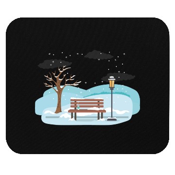 Discover Winter tree scene with spotlight Mouse Pads