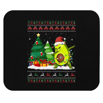 Discover Dabbing Avocado Lover Vegan Santa Hat Ugly Mouse Pads