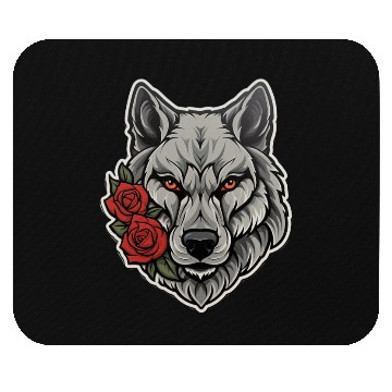 Discover Gothic Wolf Wildlife Illustration Mouse Pads